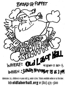 Flyer for Bread and Puppet Production Underneath the Above Show No. 1