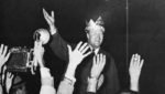 Phil Hoff celebrating his 1962 gubernatorial campaign victory in Winooski, VT